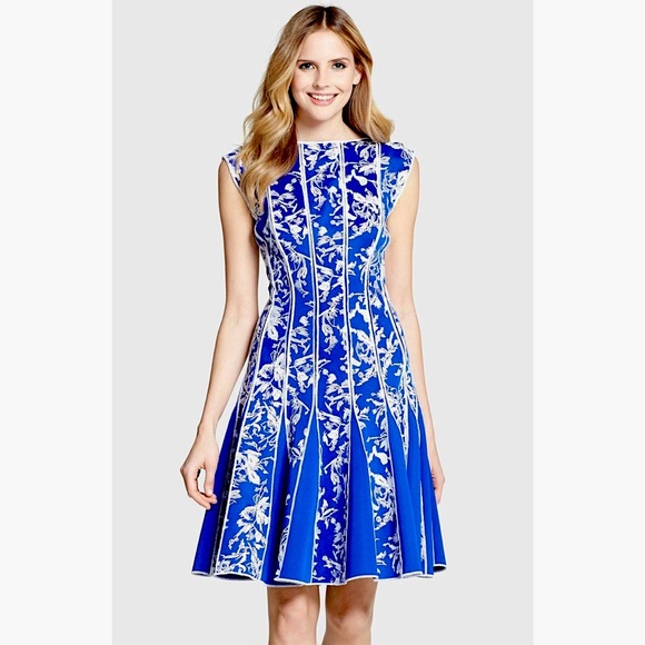 Tadashi Shoji Neoprene Embroidered Dress - Picture 2 of 9